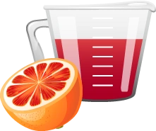 Blood orange fruit and juice, used in cocktail recipes