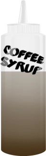 Bottle of coffee syrup, a homemade ingredient used in cocktails