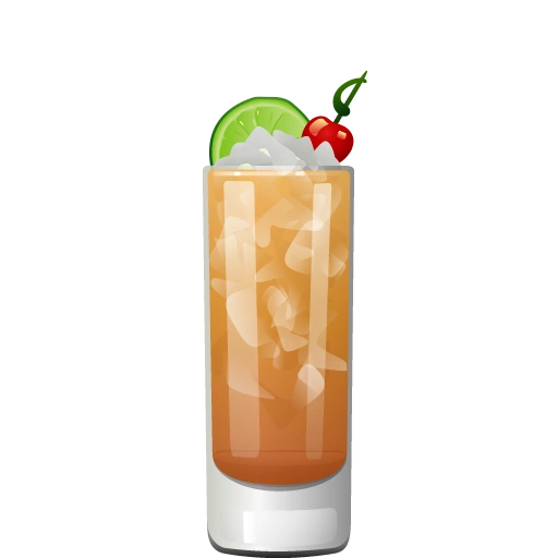Death Bed cocktail by John Deragon, with dark rum, rhum agricole, cherry Heering, lime juice, and pineapple juice