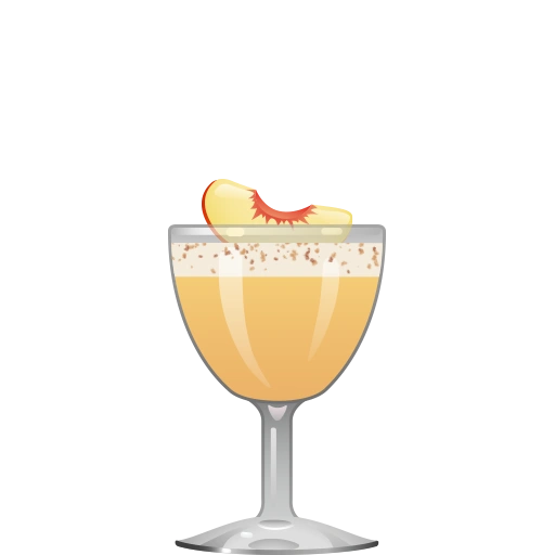 Peach Flip cocktail recipe with gin, peach, egg, lemon juice, and simple syrup